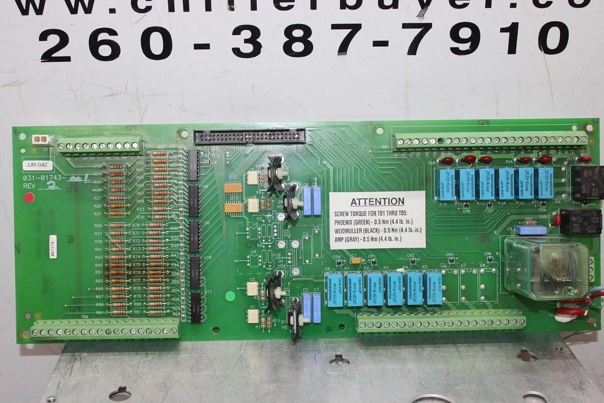 Used YORK HVAC CHILLER INPUT/OUTPUT CIRCUIT BOARD 031-01743-001 REV. 2 **WARRANTY**