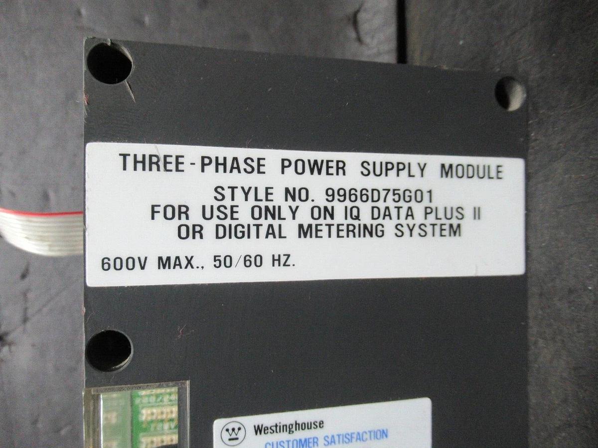 Used WESTINGHOUSE THREE PHASE POWER SUPPLY MODULE 9966D75G01 600 VAC **WARRANTY**