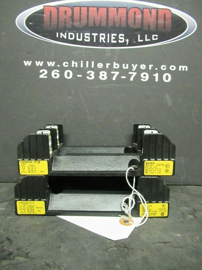 Used BUSSMANN FUSE HOLDER H60030-2CR FOR 30 AMP 600 V CLASS M FUSES **WARRANTY**