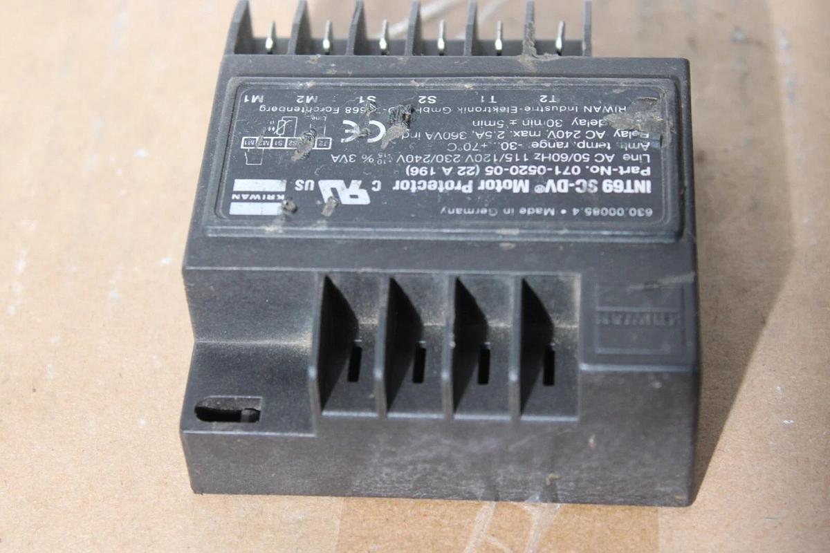 Used KRIWAN INT-69 SC-DV MOTOR PROTECTOR 071-0520-05 240V 2.5A **WARRANTY INCLUDED**