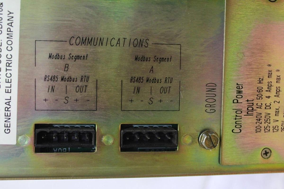 Used GENERAL ELECTRIC POWER LEADER MODBUS MONITOR PLMNTR2 240 VAC 4 AMP TYPE 12