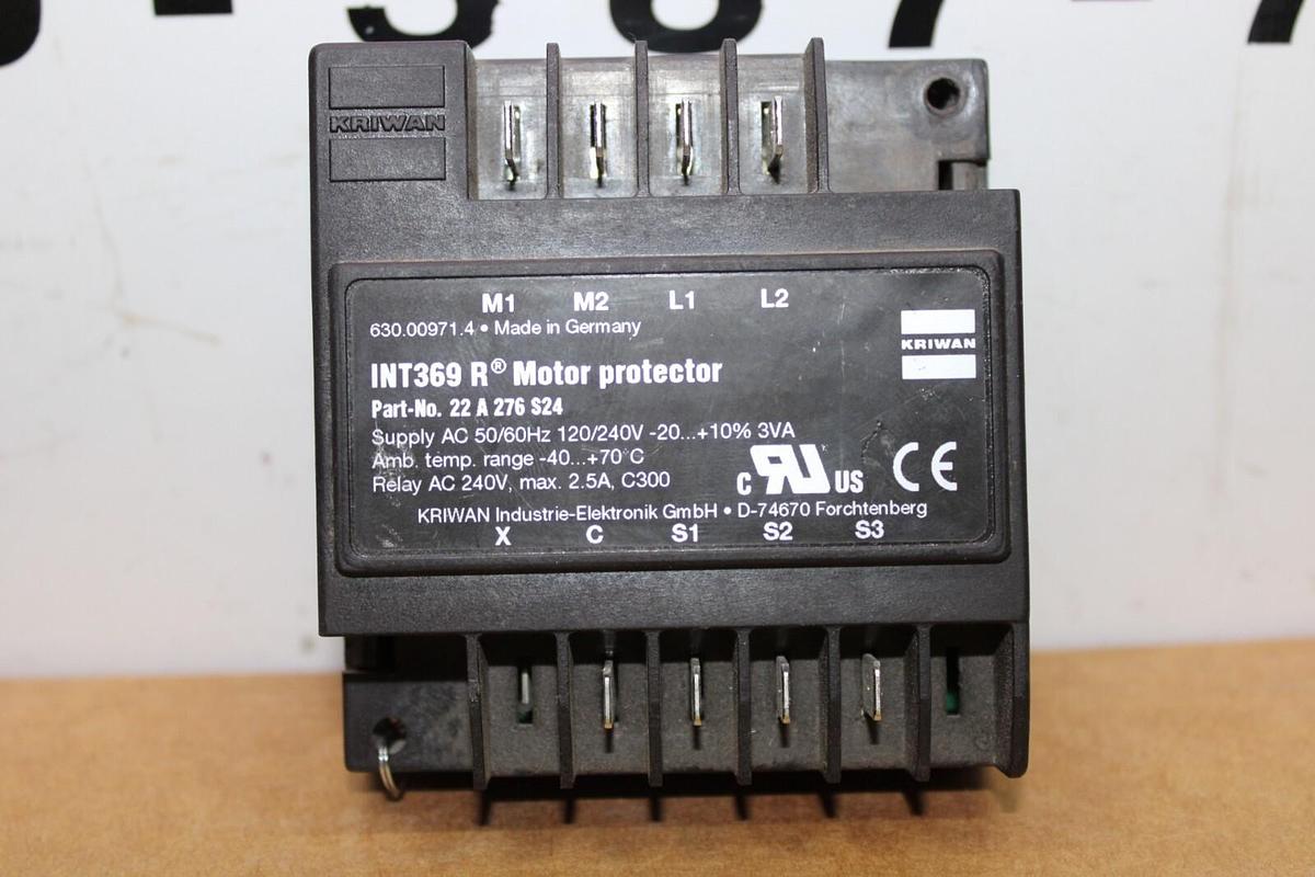 Used KRIWAN INT369R MOTOR PROTECTOR 22-A-276-S24 240 VAC 2.5 AMP *WARRANTY*