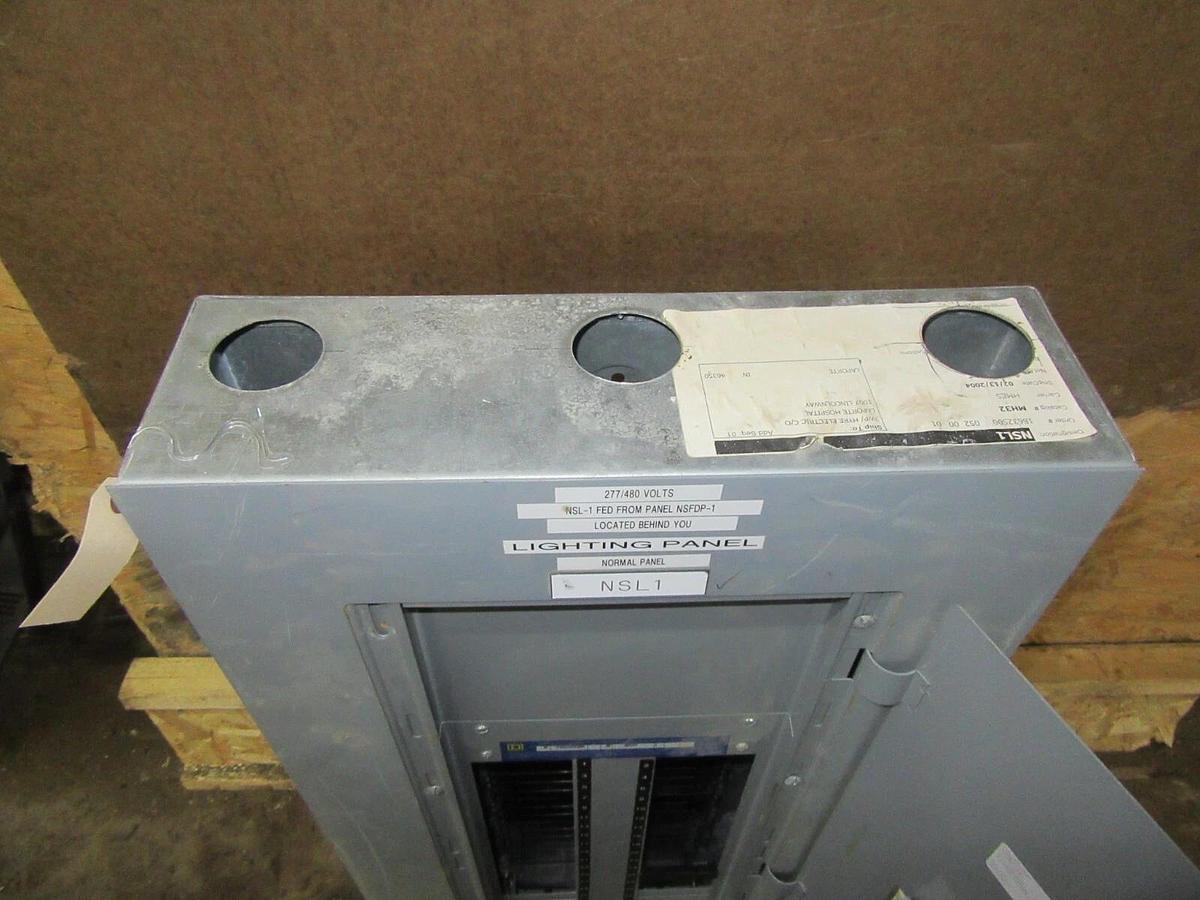 Used 100 AMP SQUARE D EDB / NF PANELBOARD PANEL MAIN LUG MLO 3 PH 4 W 600 / 480 V E1