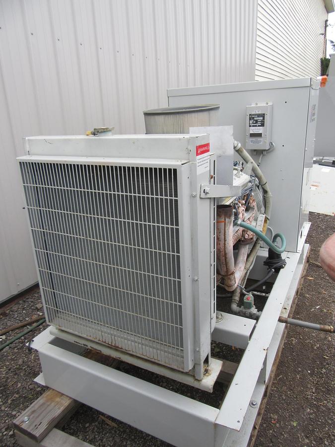 Used 60 KW GENERATOR NAT GAS PROPANE 120/240V RECONNECTABLE 5.7PSI VIDEO