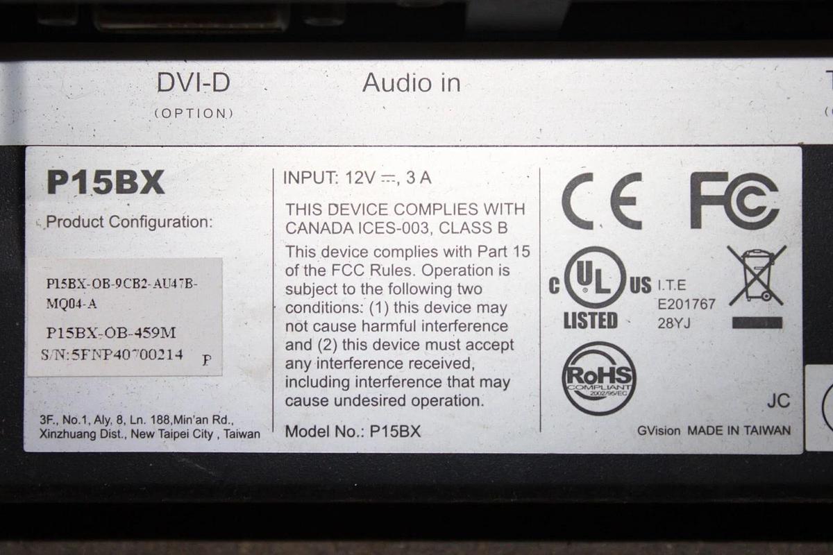 Used GVISION LCD TOUCHSCREEN DISPLAY FOR MCQUAY CHILLER P15BX-OB-9CB2-AU47B-MQ04-A