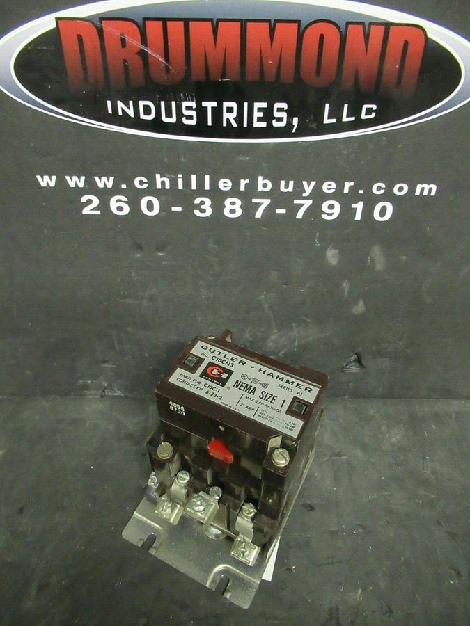 Used CUTLER HAMMER CONTACTOR C10CN3 SER. A1 27 AMP 600 VAC 10 HP 120 VAC COIL