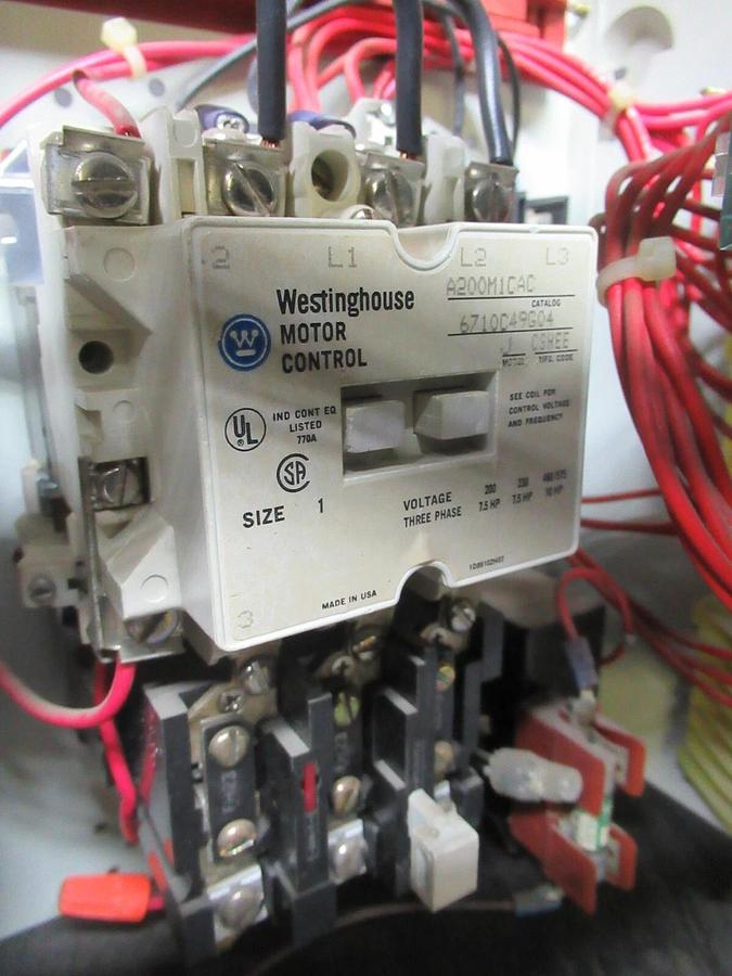 Used CUTLER HAMMER MOTOR CONTROL BUCKET 12" NEMA SIZE 1 STARTER 600 VAC 3 AMP BREAKER