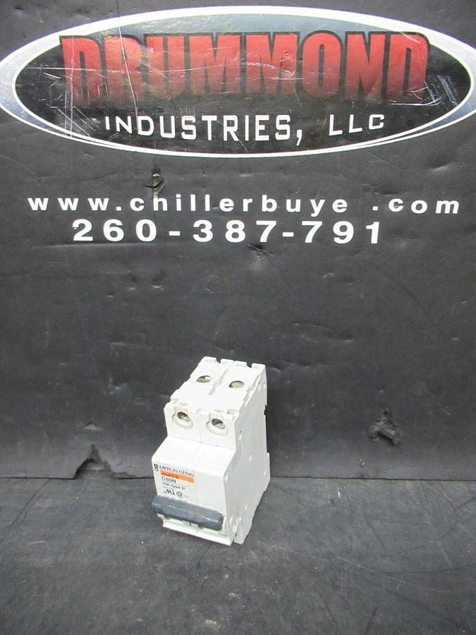 Used MERLIN GERIN TWO POLE BREAKER 24524 MULTI 9 C60N 16A-TYPE D 480 VAC