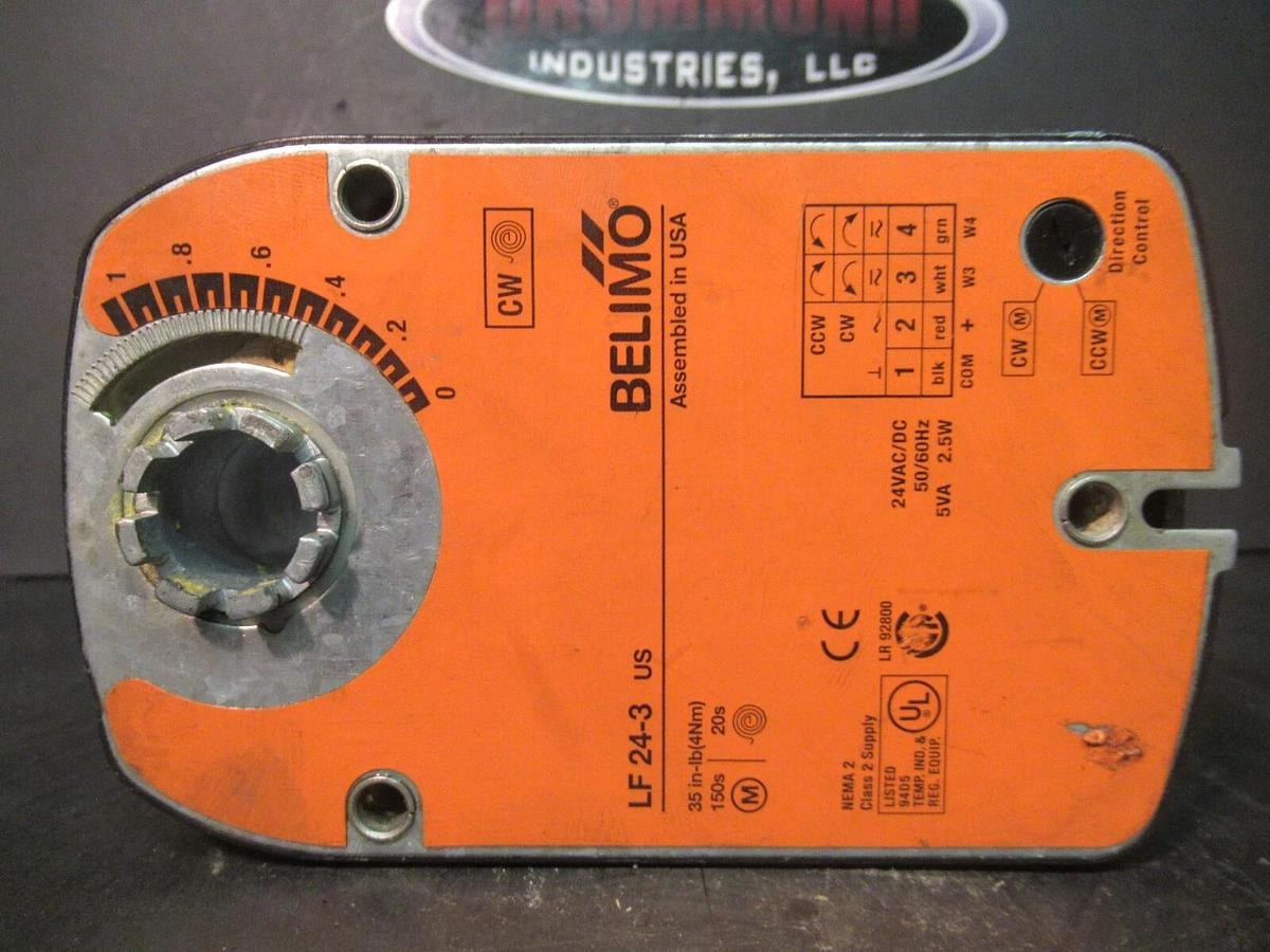 Used BELIMO SPRING RETURN ACTUATOR LF24-3 US 24 VAC/DC 5 VA 2.5 W 150S 20S 35 IN-LB