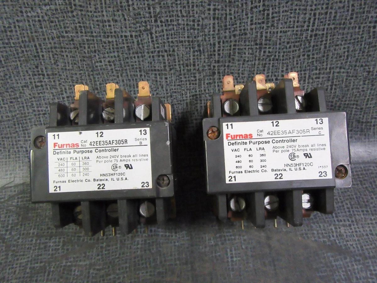 Used (1) FURNAS CONTACTOR 42EE35AF305R 60 AMP 600V 3 PHASE 110-120V COIL HN53HF120C