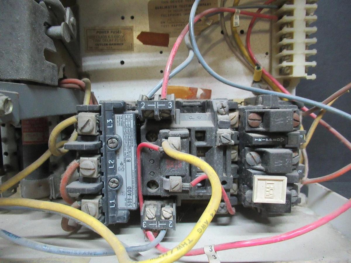 Used ALLEN BRADLEY MOTOR CONTROL BUCKET 12" NEMA SIZE 0 STARTER 509-A0D 600 V 18 AMP