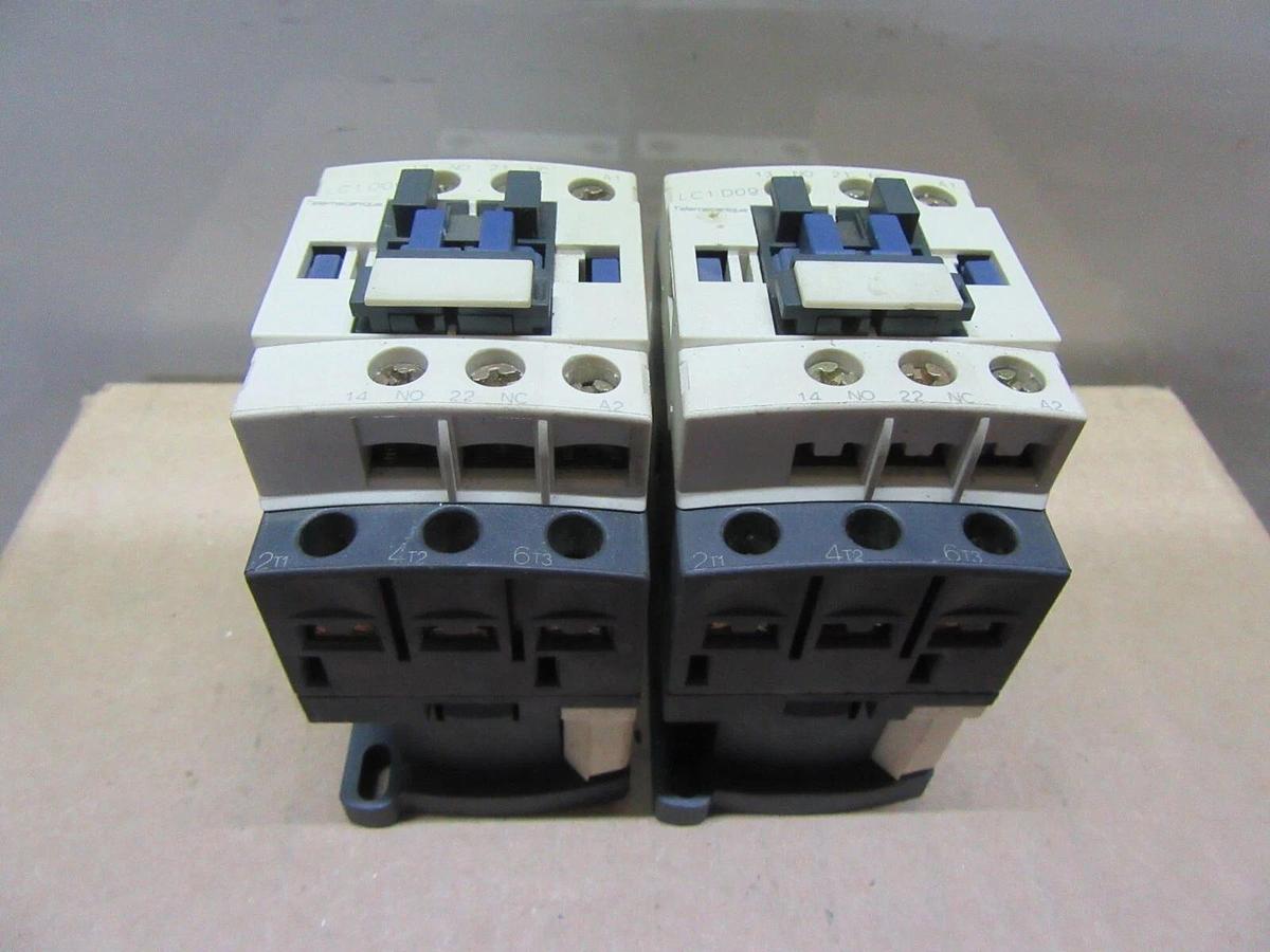 Used LOT OF 2 TELEMECANIQUE CONTACTOR LC1-D09 600 VOLT 25 AMP 7.5 HP