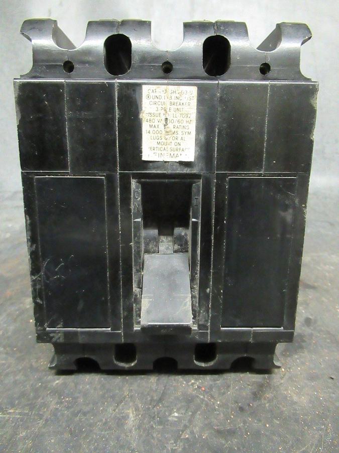 Used 60 AMP HEINEMANN BREAKER GH3-G3-U 480 VAC 3 POLE W/ LUGS **WARRANTY**