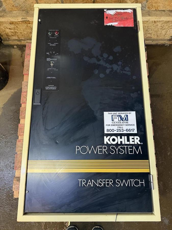 Used KOHLER AUTOMATIC TRANSFER SWITCH K-168541-225 225 AMP 208 VOLT 3-PHASE 3-WIRE