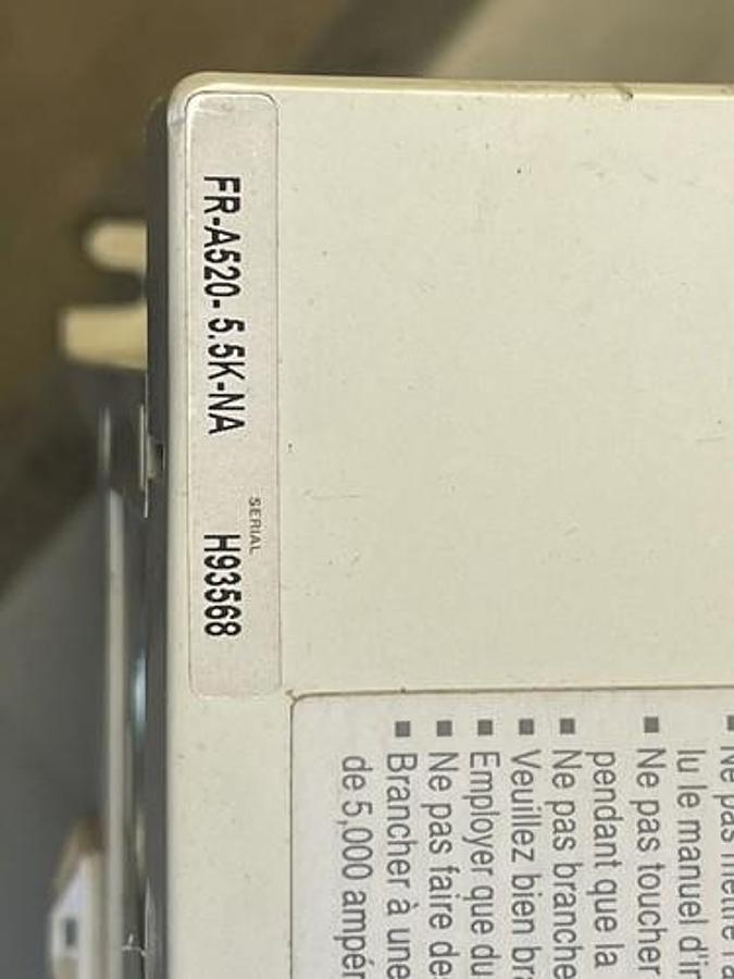 Used MITSUBISHI INVERTER DRIVE A500 FR-A520-5.5K-NA 240 VAC 35.5 AMP **WARRANTY**