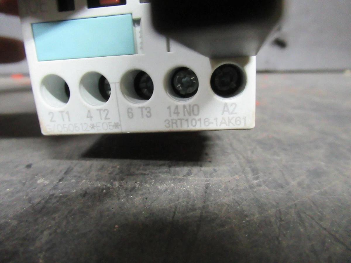 Used SIEMENS CONTACTOR 3RT1016-1AK61 20 AMP 600 VAC 7.5 HP 3-PHASE COIL: 110/120