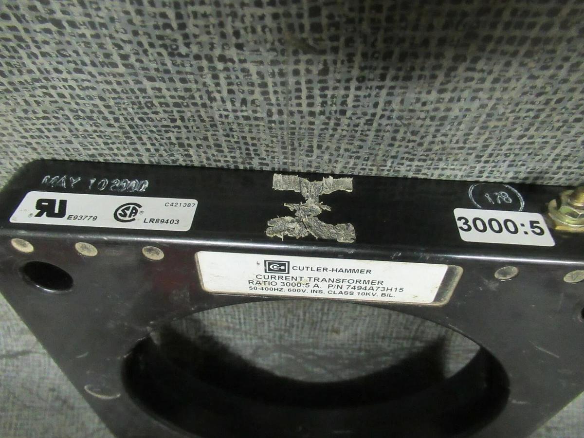 Used CUTLER HAMME CURRENT TRANSFORMER 7494A73H1 RATIO: 3000:5 A 50-400 HZ
