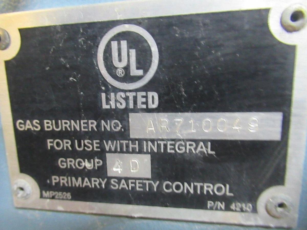 Used GORDON-PIATT NATURAL GAS BURNER TS10.2-G-50 3448 MBH 208 VOLT 14 AMP AR710049