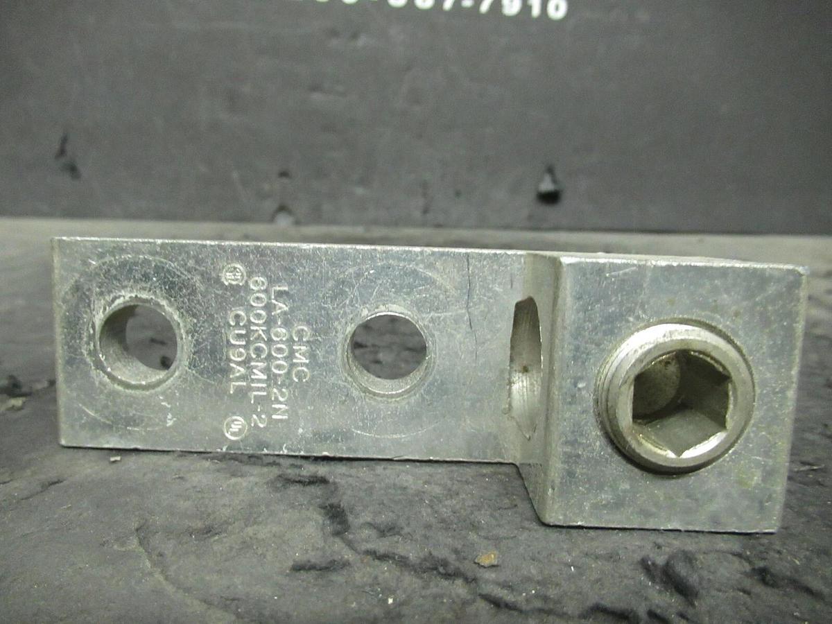 Used 3 QTY CMC LA-600-2N 1 SINGLE BARREL MECHANICAL CONNECTOR LUGS TAP 600 KCMIL - 2