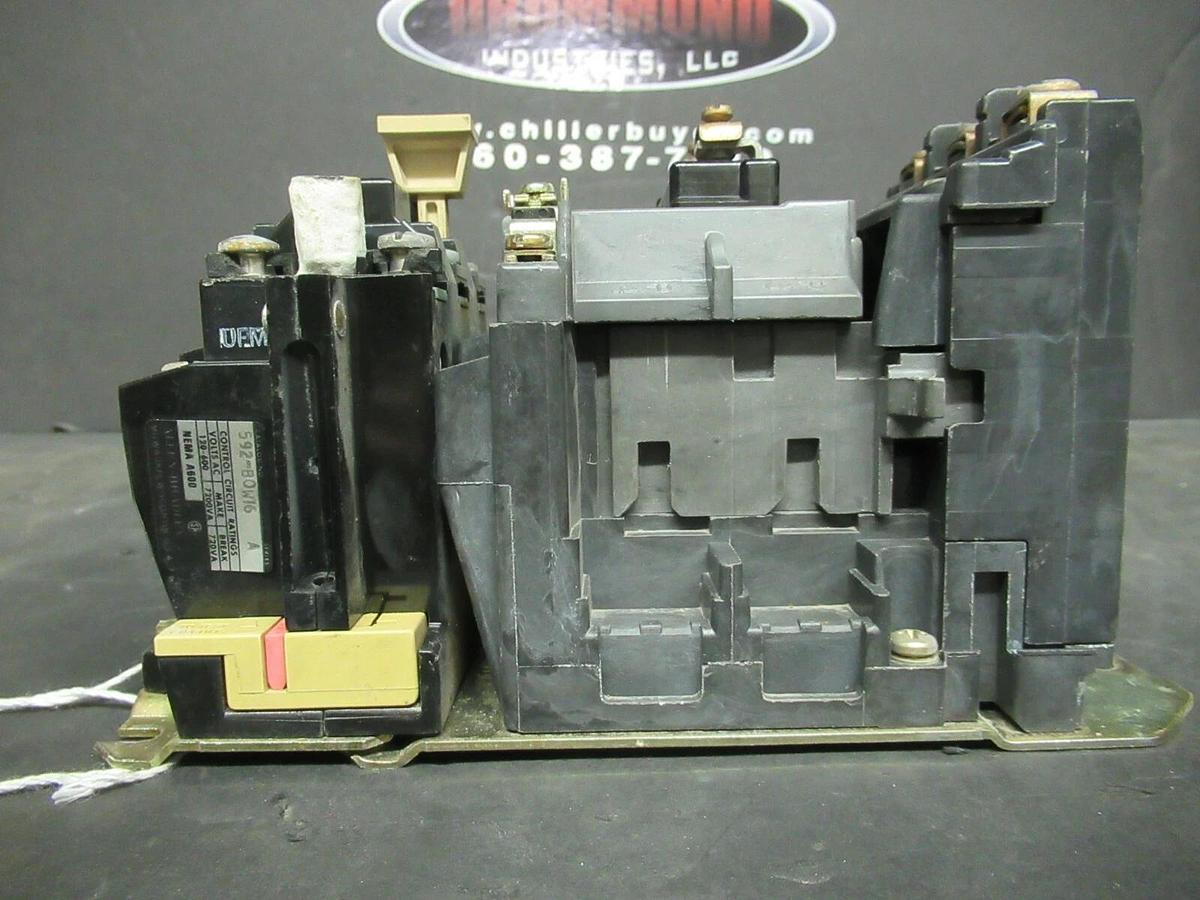 Used ALLEN BRADLEY STARTER 509-A0D SER. B 600 VAC 5 HP @ 460 VAC 18 AMP SIZE 0