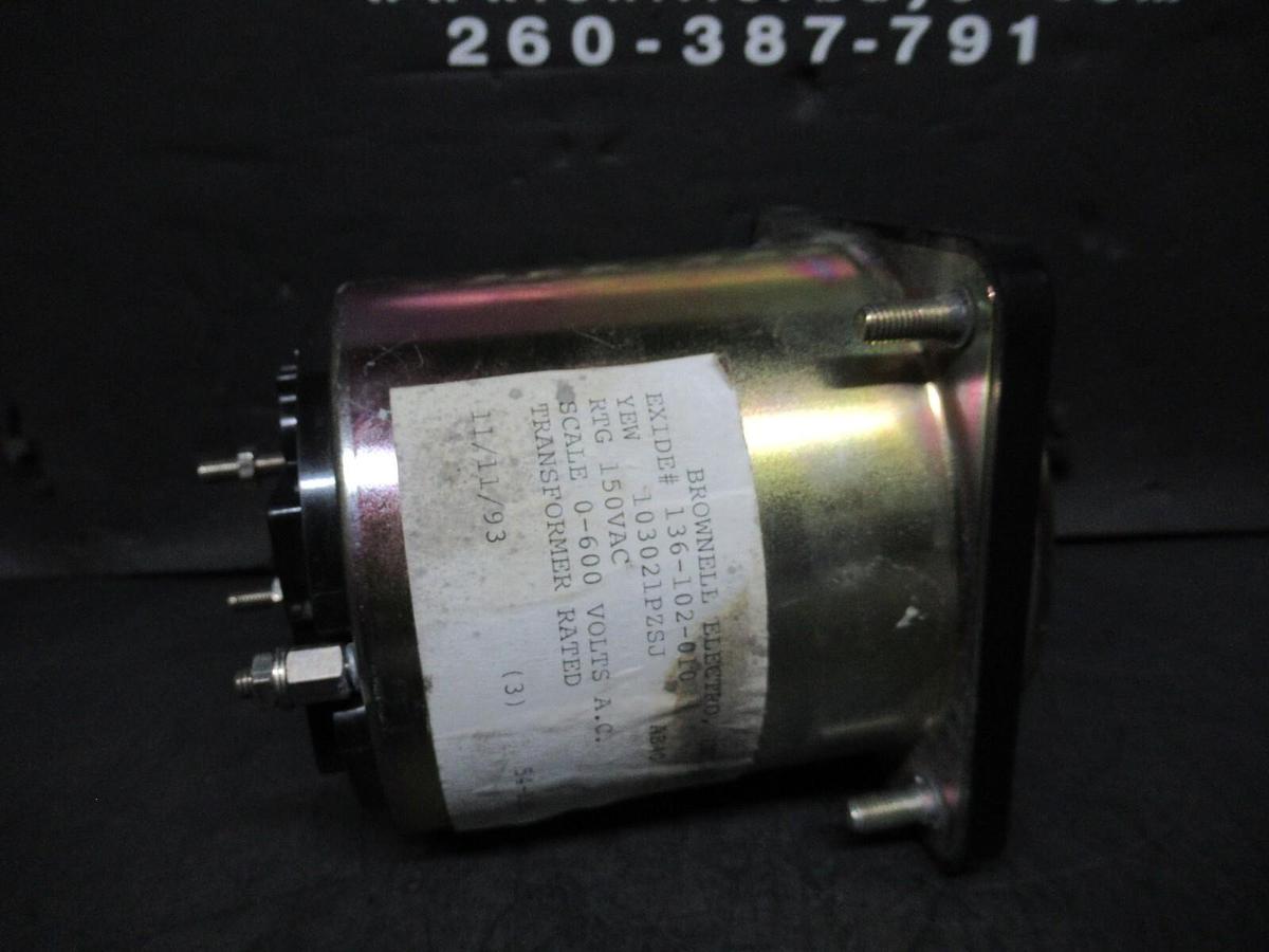 Used YOKOGAWA / BROWNELL ELECTRO AC VOLT METER 600 MAX 103021PZSJ / 136-102-010