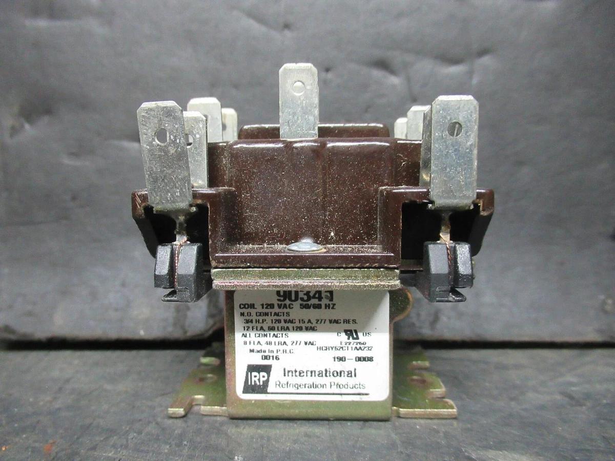 Used IRP GENERAL USE RELAY 90341 120 VAC 3/4 HP 15 AMP COIL: 120 VAC **WARRANTY**