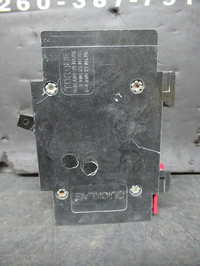 Used CUTLER-HAMMER CIRCUIT BREAKER QCR1015 15 AMP 240 VAC SINGLE POLE TYPE: HACR