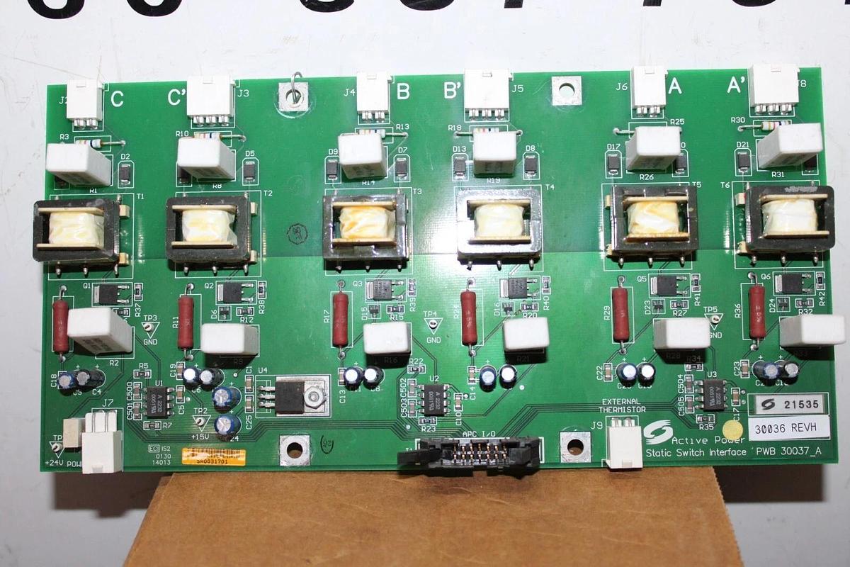 Used ACTIVE POWER STATIC SWITCH INTERFACE 30037_A 30036 REV. H **WARRANTY**