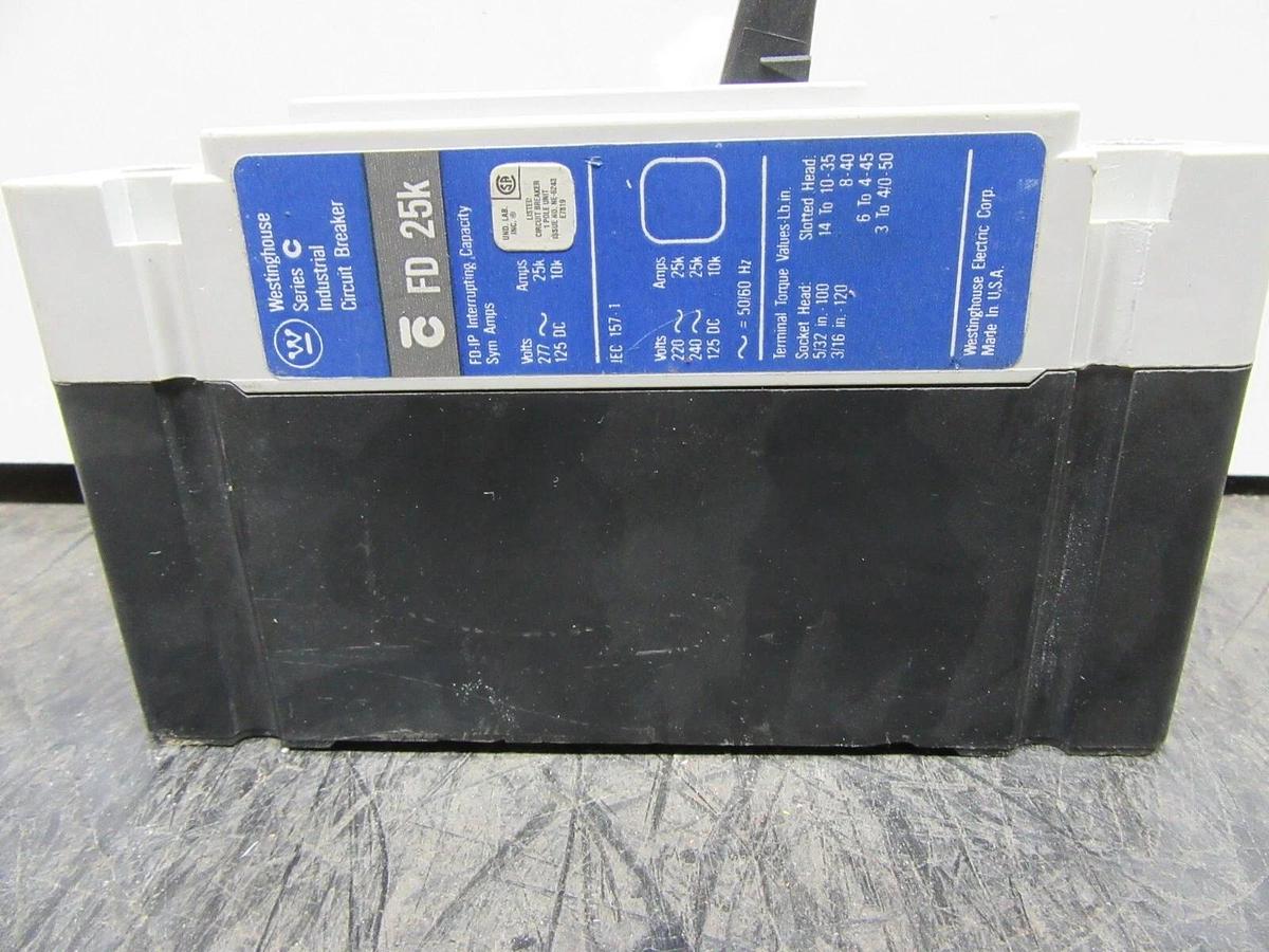 Used WESTINGHOUSE CIRCUIT BREAKER FD1020 20 AMP SINGLE POLE 480/277 VAC **WARRANTY**
