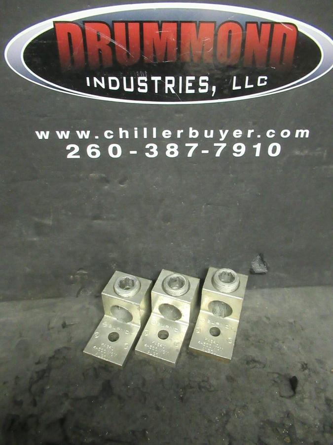 Used (3) QTY BURNDY KA34U 1 (SINGLE) BARREL MECHANICAL CONNECTOR LUG TAP 500 MCM - 4