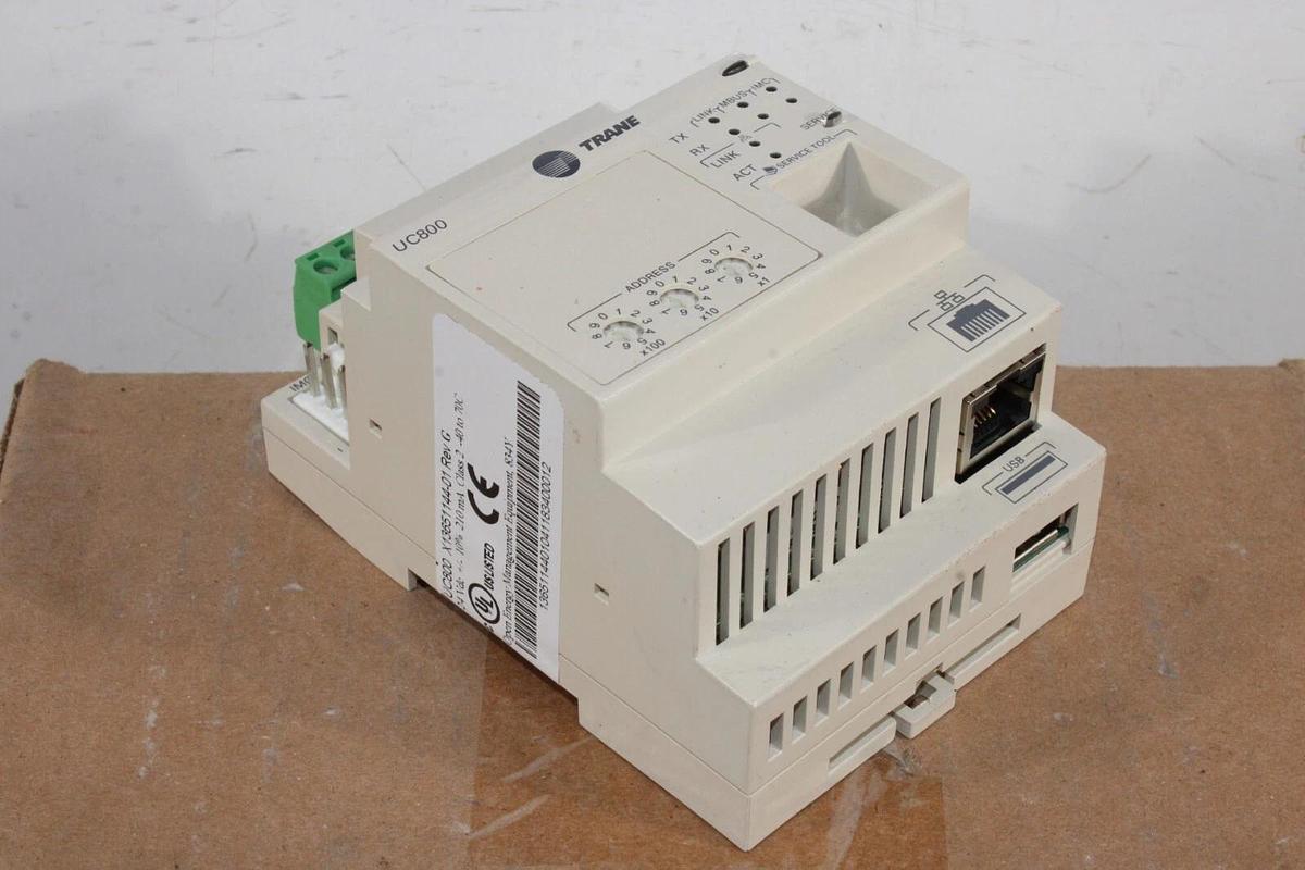 Used TRANE CVHF CHILLER CONTROL MODULE UC800 X13651144-01 REV. G 24 VDC 210 MA