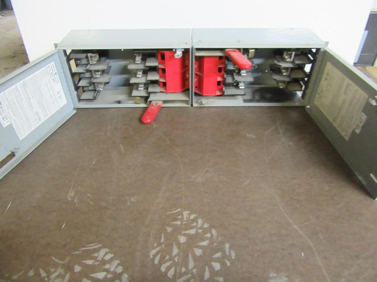 Used GE TWIN QMR PANELBOARD FUSIBLE DISCONNECT QMR361 30 AMP 600 VAC 20 HP