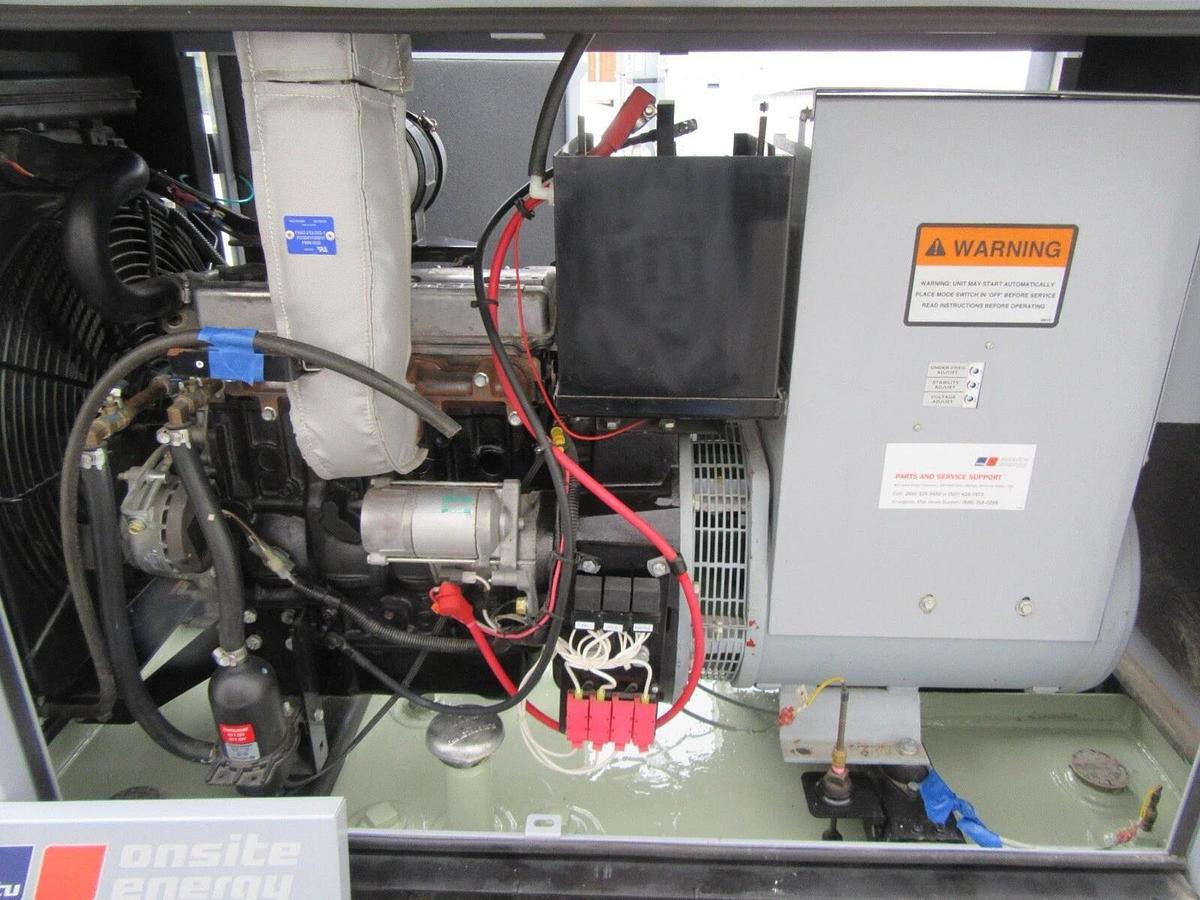 Used 20 KW DIESEL GENERATOR ISUZU MTU 2016 176 HRS 120/240 VOLT 1 PH SOUND ENCLOSED