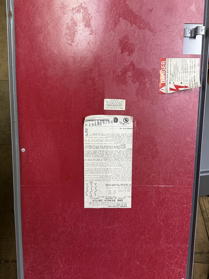 Used SQUARE D QMB BRANCH SWITCH QMB365W 400 AMP 600 VAC 3-POLE