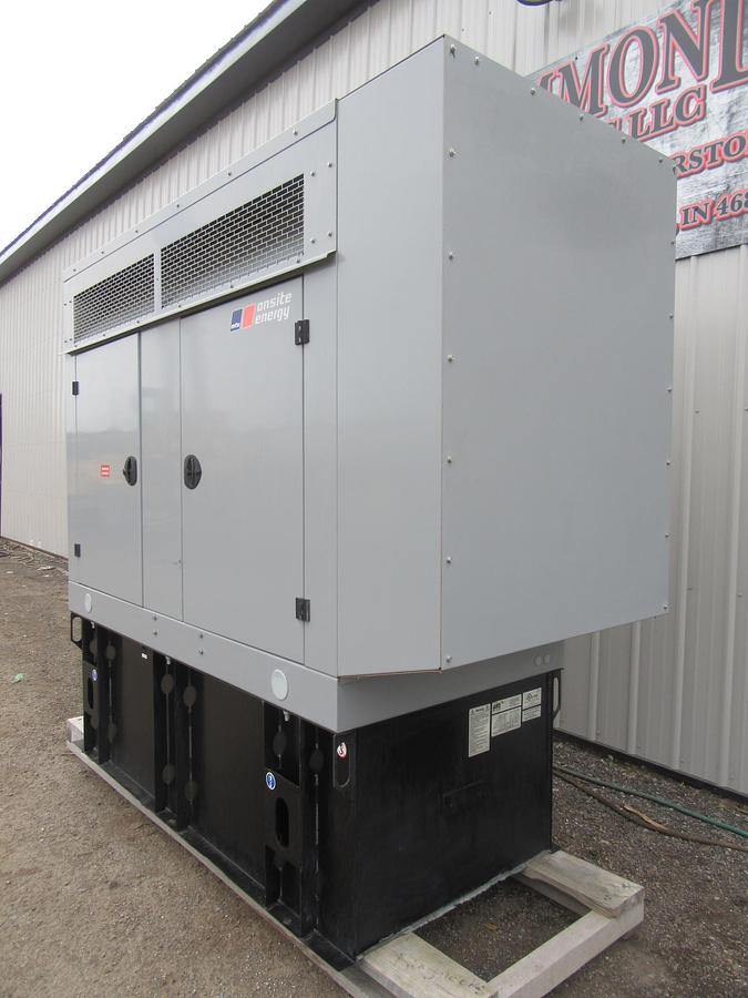 Used 50 KW DIESEL GENERATOR MTU 120/240 V JOHN DEERE SOUND ENCLOSED 329 HRS VIDEO