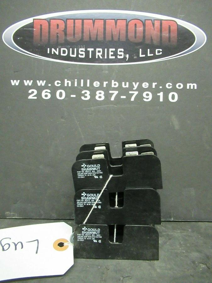 Used LOT OF 3 GOULD SHAWMUT FUSE HOLDER 30312 FOR 30 AMP 600 V FUSES