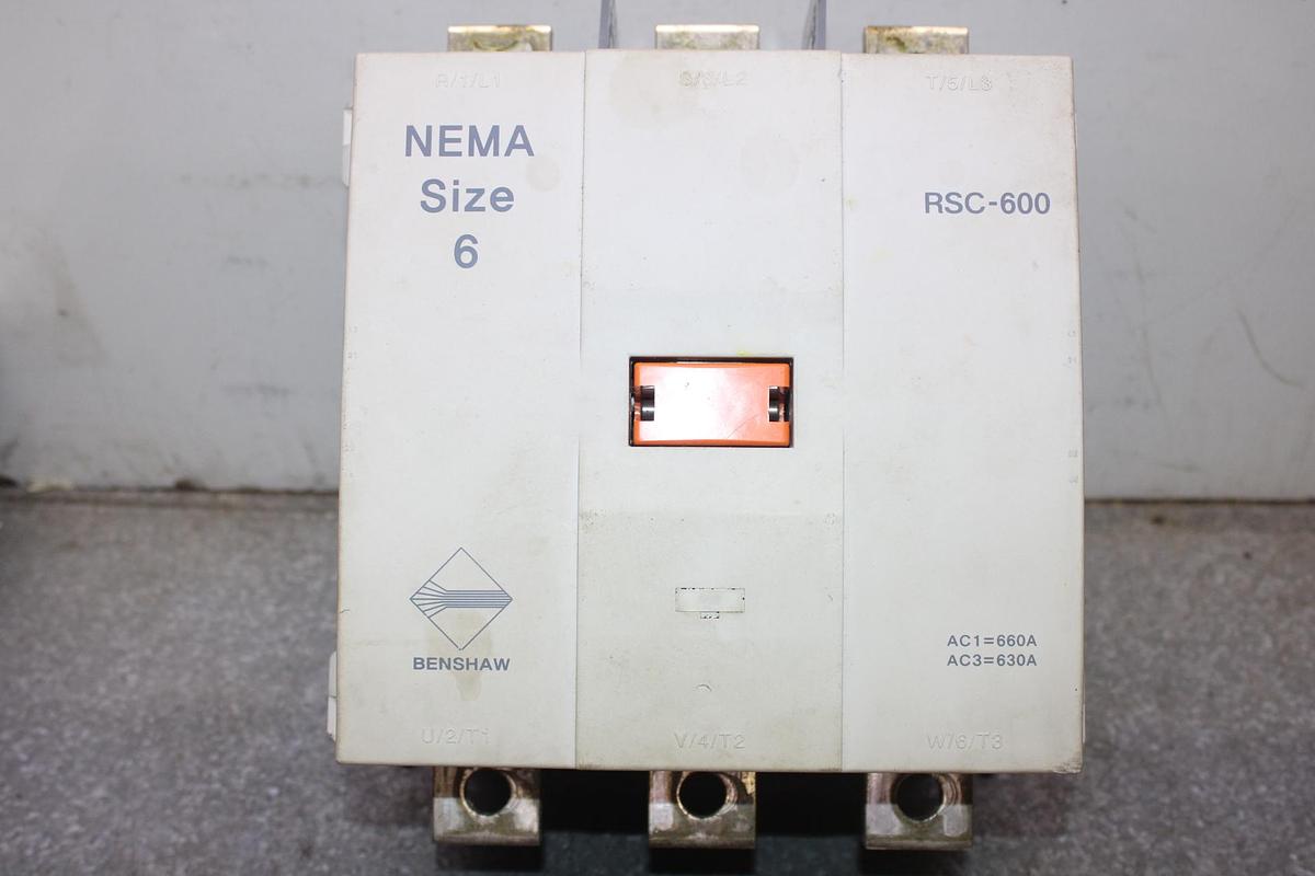 Used BENSHAW CONTACTOR RSC-65 80 AMP 600 VAC 40 HP 3-POLE COIL: 120V