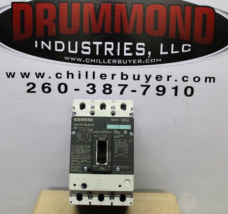 Used SIEMENS CIRCUIT BREAKER HDX3B070 70 AMP 3-POLE 600 VAC **WARRANTY**