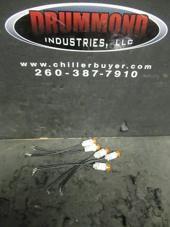 (5 QTY) IDI 1050C3 AMBER LENS 125 VAC 1/2 (0.5) WATT INDICATOR LIGHT LED LIGHTS