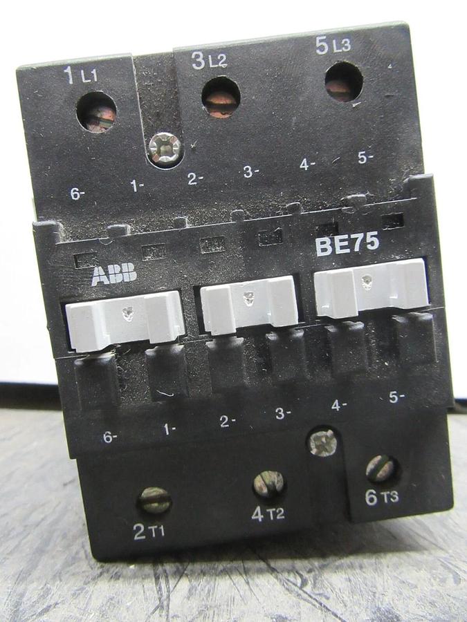Used ABB CONTACTOR BE75 600 VAC 105 AMP 50 HP 3-PHASE COIL: 24 VDC **WARRANTY**