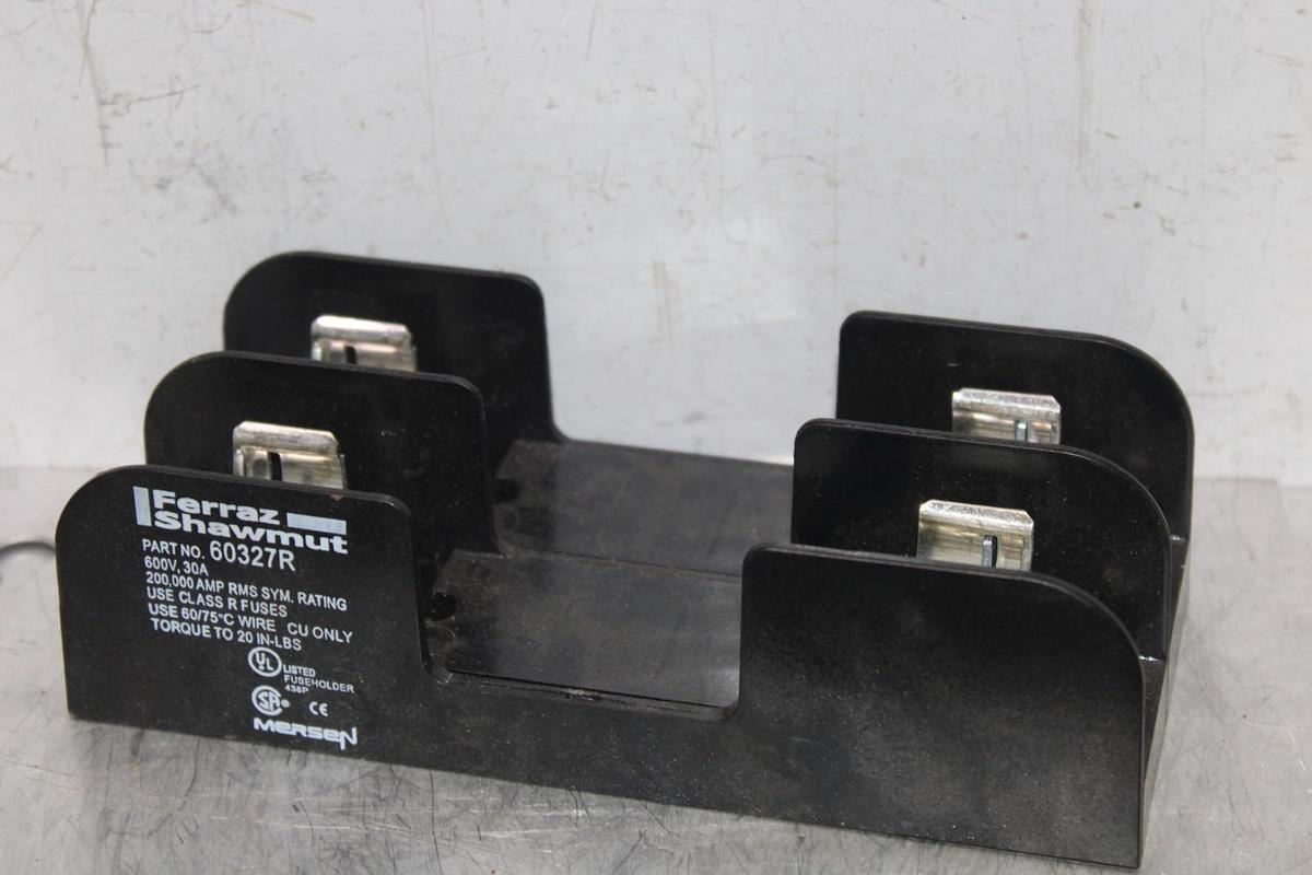 Used FERRAZ SHAWMUT FUSE HOLDER 60327R 2-POLE 600V 30A **WARRANTY**