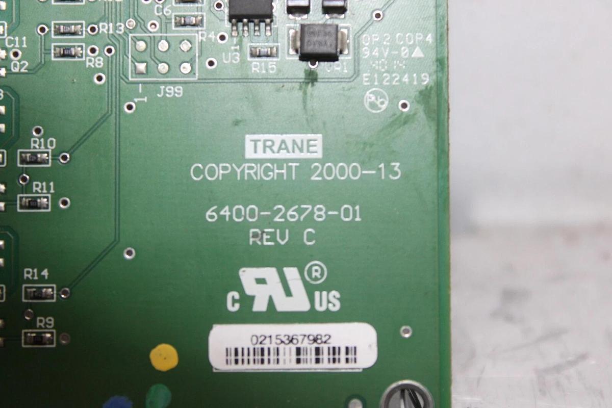 Used TRANE QUAD RELAY OUTPUT CIRCUIT BOARD 6400-2678-01 REV. C X13650806050 REV. G