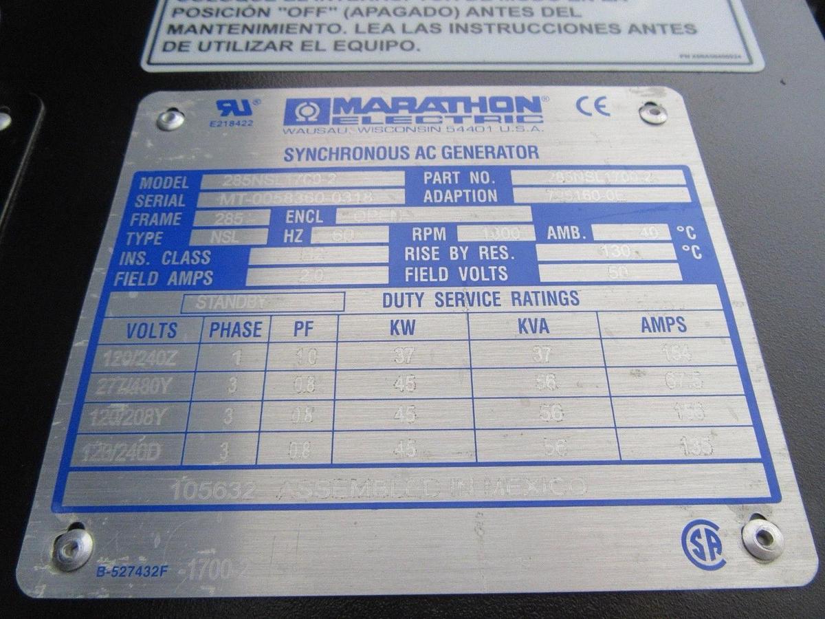 Used 30 KW DIESEL GENERATOR MTU 120/240V JOHN DEERE SOUND ENCLOSED 196 HRS VIDEO