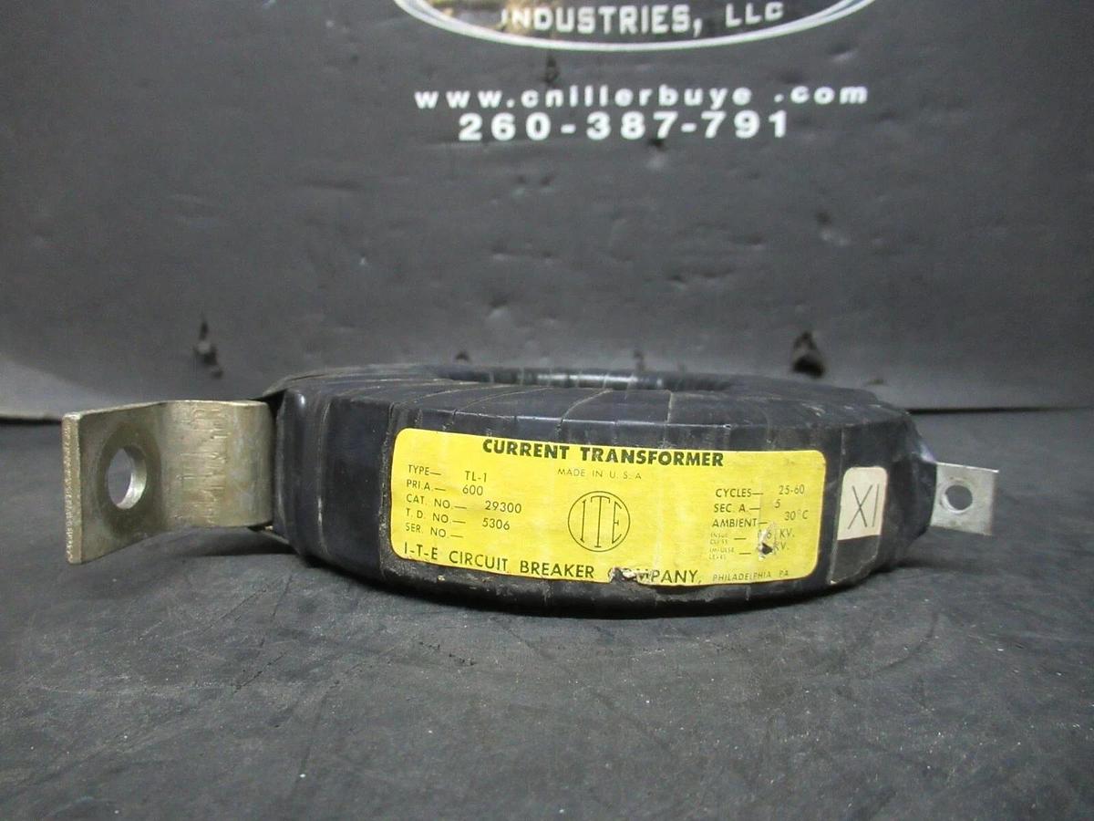Used ITE CURRENT TRANSFORMER TL-1 29300 PRI: 600 A SEC: 5 A 25-60 CYCLES **WARRANTY**