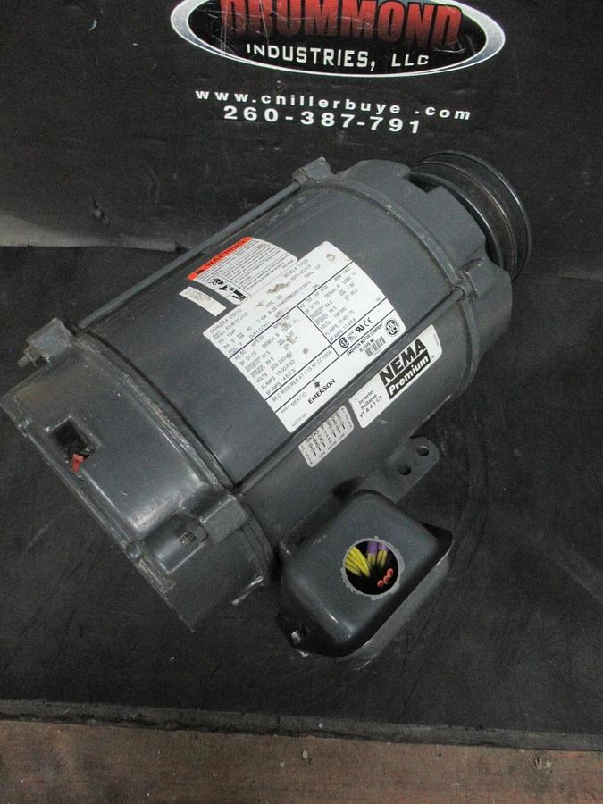 Used EMERSON 182T MOTOR D5P2D 5 HP ENCL. DP 1765 RPM 3-PHASE 460 VOLT 1.15 SF