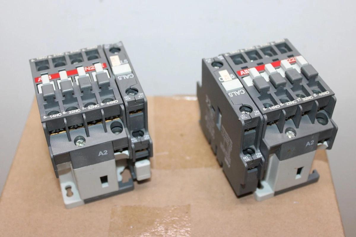 Used LOT OF 2 ABB CONTROL RELAY N22E 16 AMP 600 VAC COIL: 110/120V **WARRANTY**