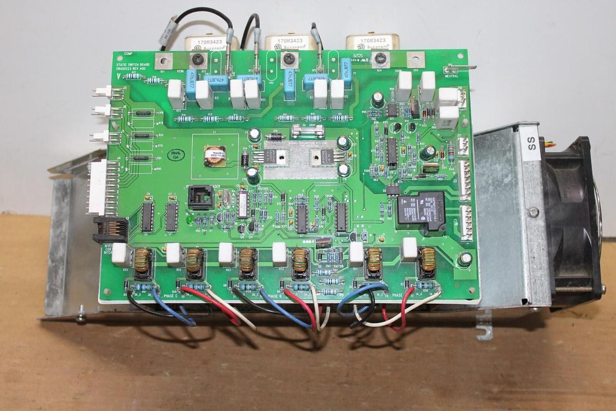 Used POWERWARE STATIC SWITCH BOARD 118400223 REV. A00 MODULE FOR UPS CABINET