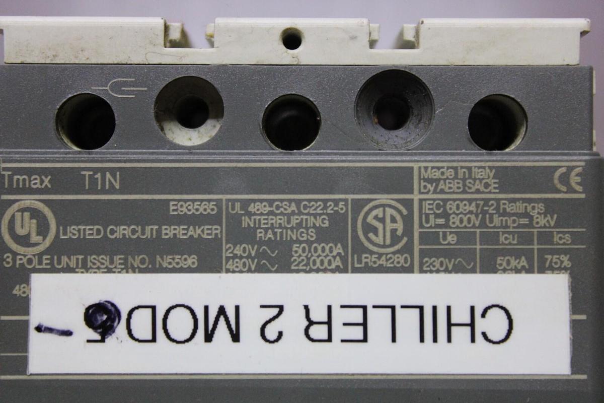 Used ABB CIRCUIT BREAKER TMAX T1N 80 AMP 600 VAC 3-POLE **WARRANTY INCLUDED**