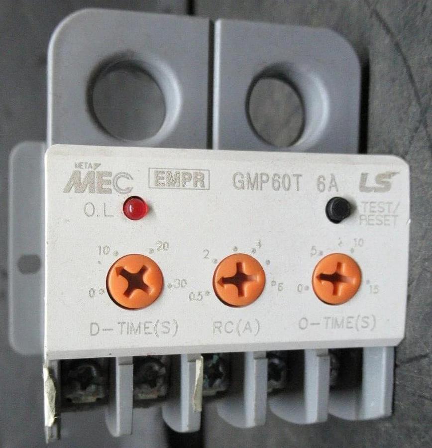Used LS MOTOR PROTECTION RELAY GMP60T 220 VAC 6 AMP **WARRANTY INCLUDED**