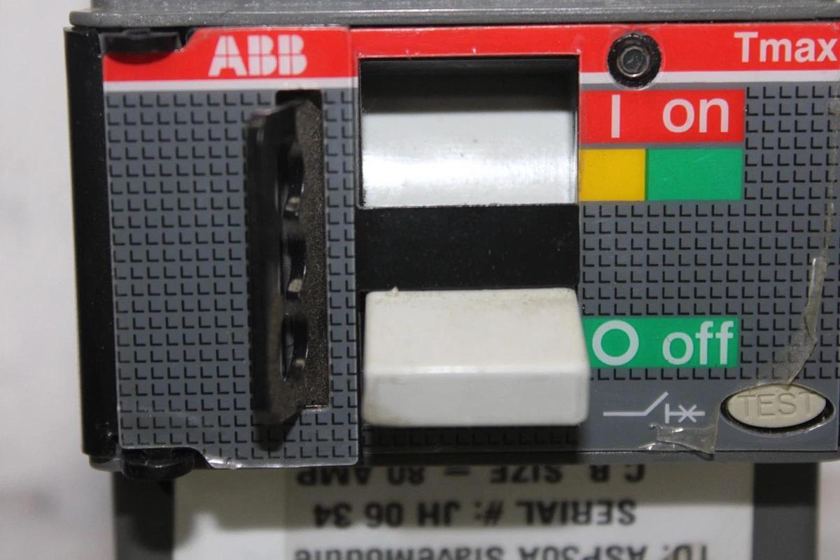 Used ABB CIRCUIT BREAKER T1N TMAX 80 AMP 600 VAC 3-POLE **WARRANTY INCLUDED**